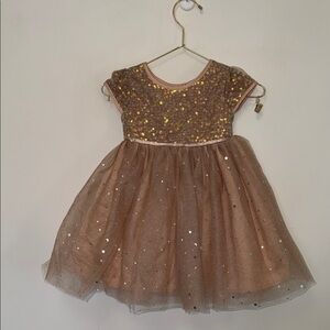 Peach and Gold Party Dress